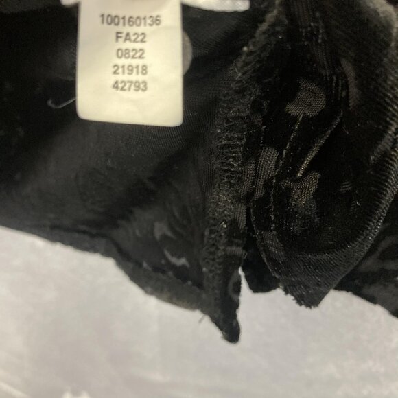 Velvet Burnout Button Up Shirt Womens Large Black Stretch Long Sleeve Witchy - Picture 13 of 14